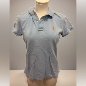 Ralph Lauren skinny fit Light Blue Polo Shirt with Logo